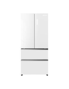Frigorífico francés 190×84 cm 2 puertas 2 cajones E Cristal Blanco