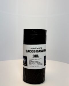 Bolsa de Basura Negra 30L (25 Unidades)